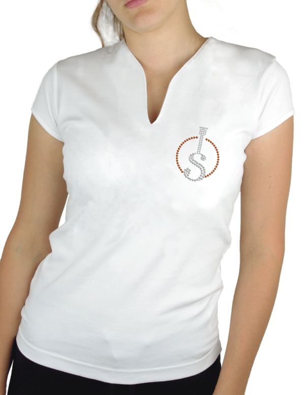 T-shirt Femme col V Blanc
