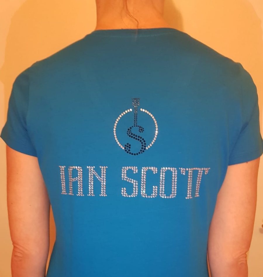 T-Shirt Femme col V Bleu turquoise – Image 2